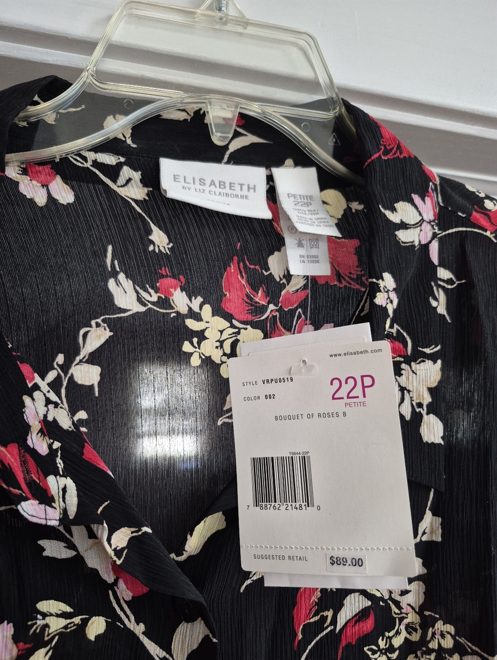 Elisabeth By Liz Claiborne Silk Floral Blouse - Picture 3 of 6